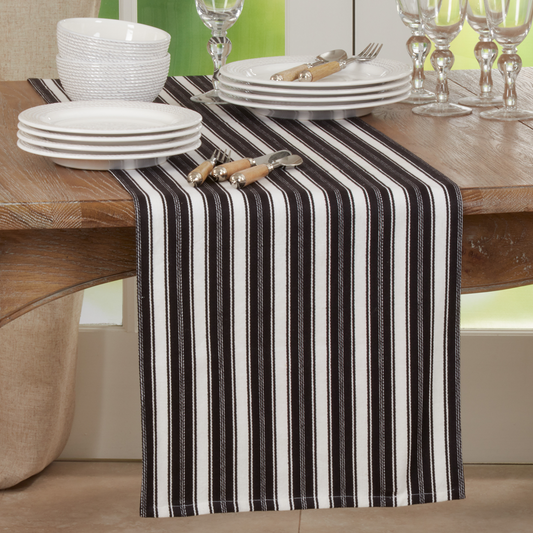 Blk/Wht. Striped Runner-16x72