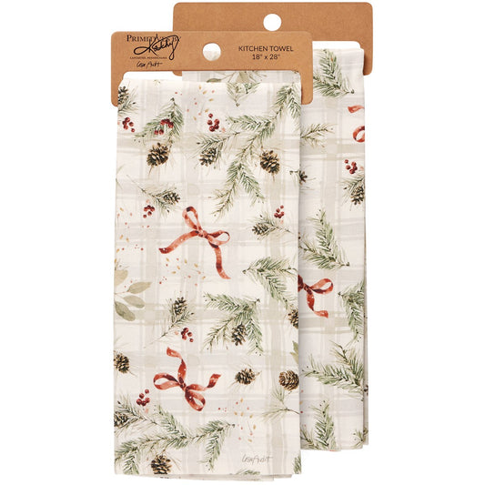 Kitchen Towel-xmas greenery