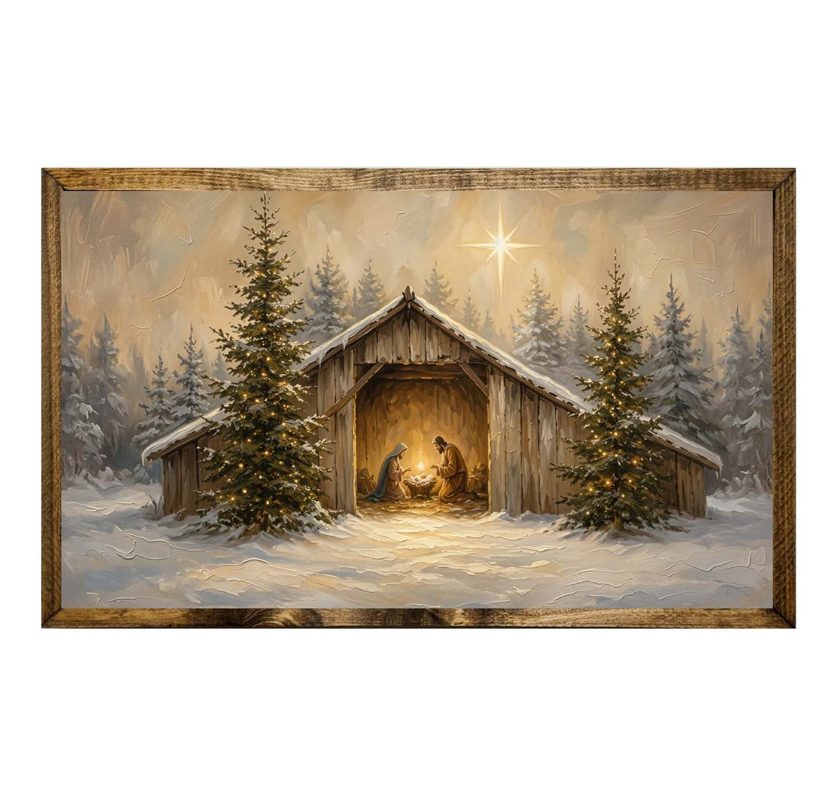 Nativity Christmas Star Bethlehem Wall Art 15x24