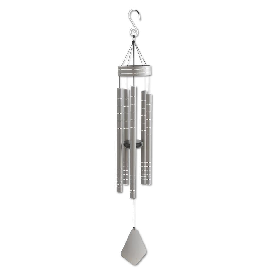 Matte Gray Silver Wind Chime 40"