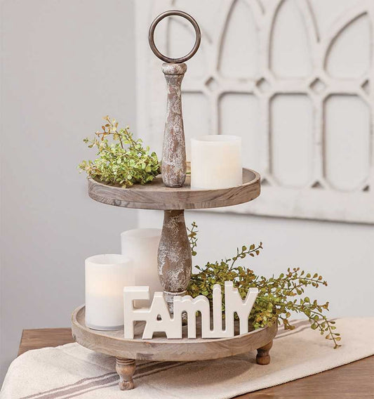 Weathered Two Tiered Tray