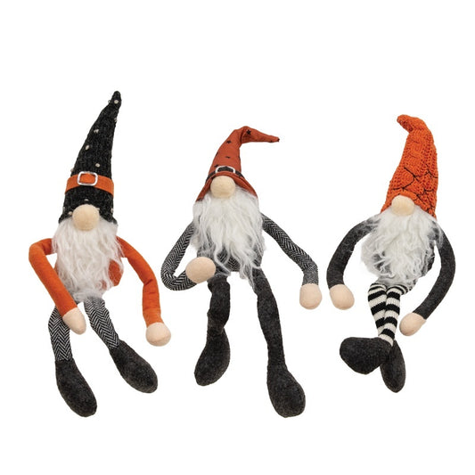 Halloween Grnome Huggers / Black hat with white dots