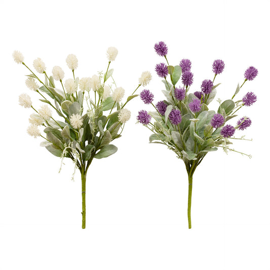 Cream & Purple Thistle & Lamb's Ear Picks / Cream