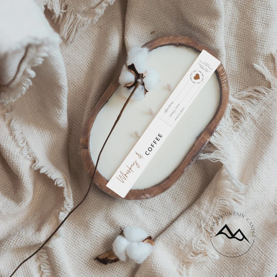 3 Wick Dough Bowl Soy Candle-Natural Whiskey & Coffee