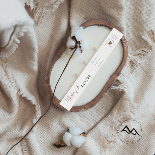 3 Wick Dough Bowl Soy Candle-Natural Whiskey & Coffee