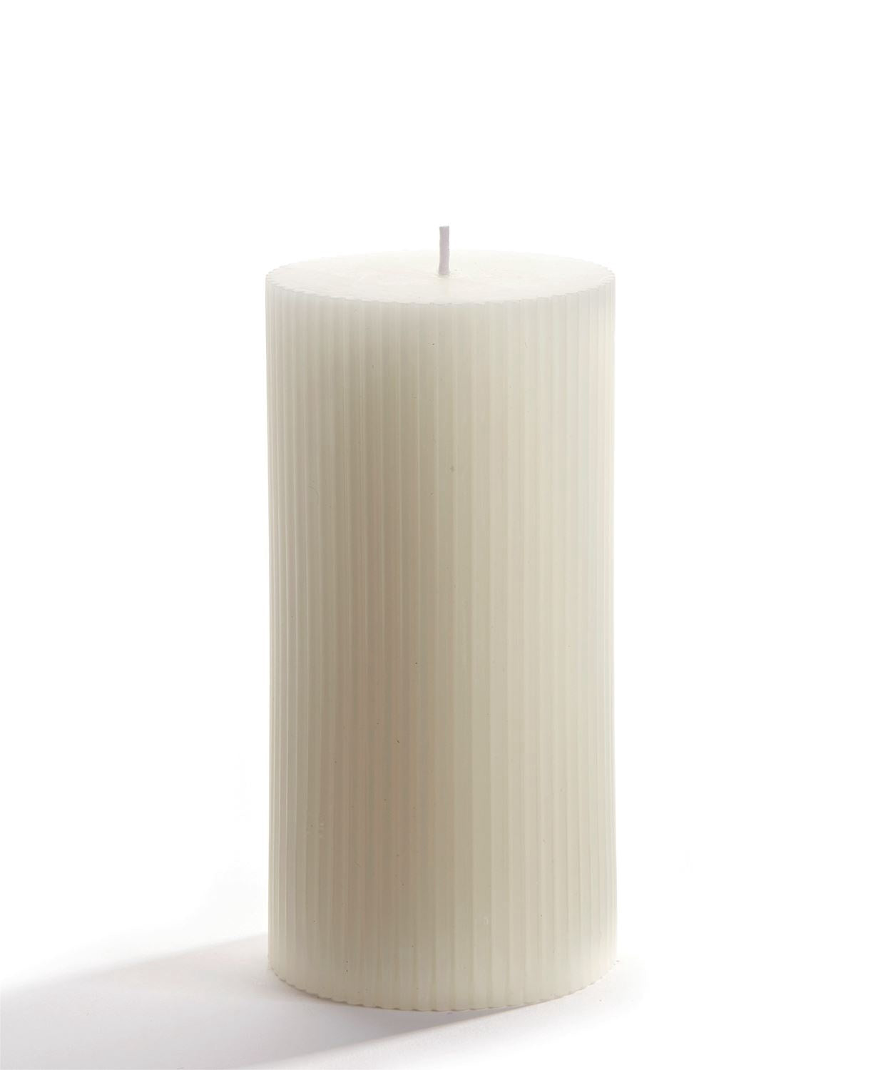 Vertical Stripe Candle Wht