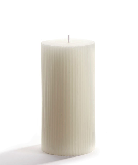 Vertical Stripe Candle Wht