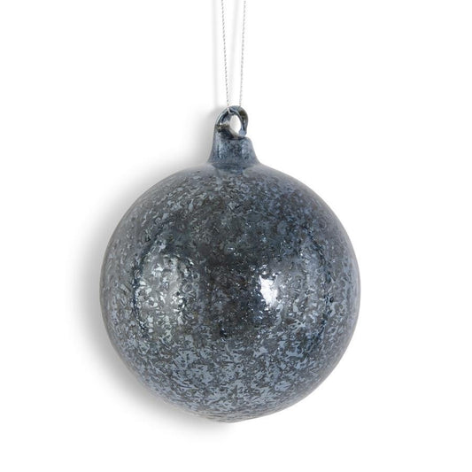 3.75" Dark Blue Mercury Glass Round Orn