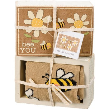 Box Sign & Sock Set-Bee You