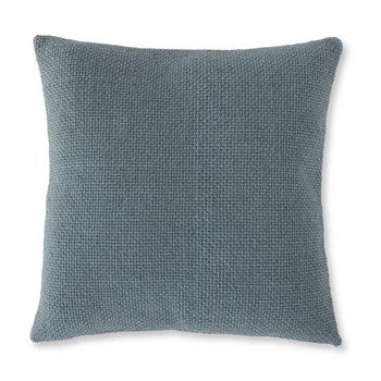20" Square Blue Woven Pillow