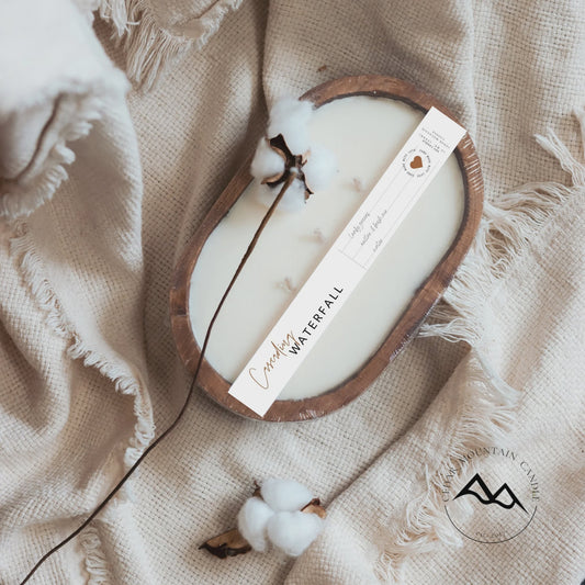 3 Wick Dough Bowl Soy Candle-Natural-Cascading Waterfall