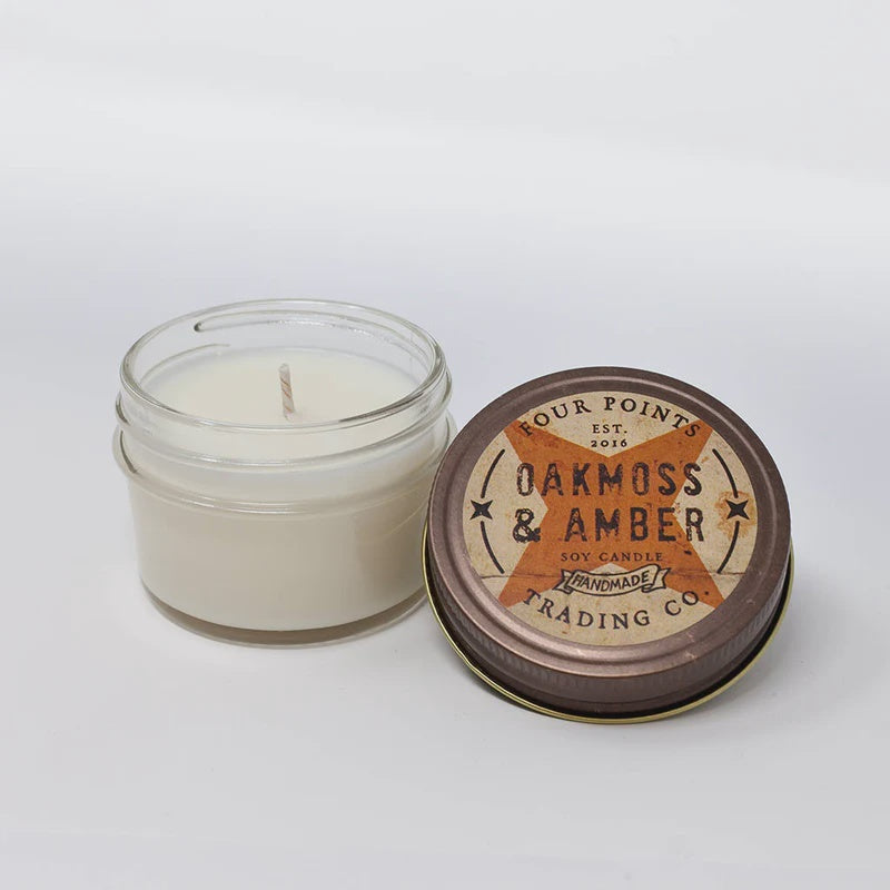 4 oz Soy Candle Oak Moss & Amber