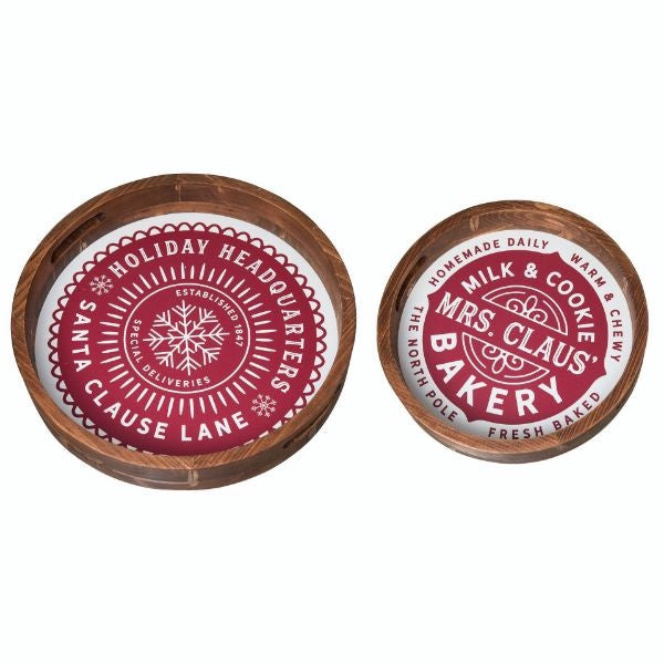 Wood North Pole Serving Tray Large