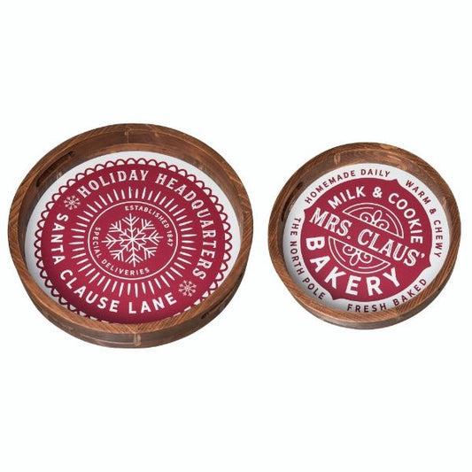 Wood North Pole Serving Tray Large