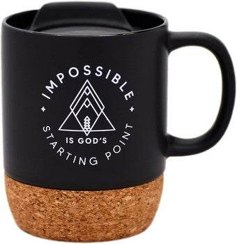 Impossible in God's Cork Mug