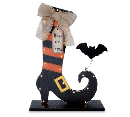 Shelf Sitter Witch's Boot/Bat & Trick or Treat