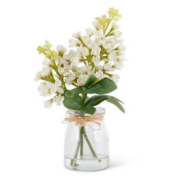 White Lilac Premade Glass Vase