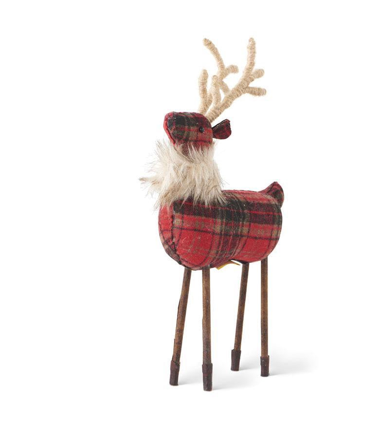 12 " Red Plaid Reindeer