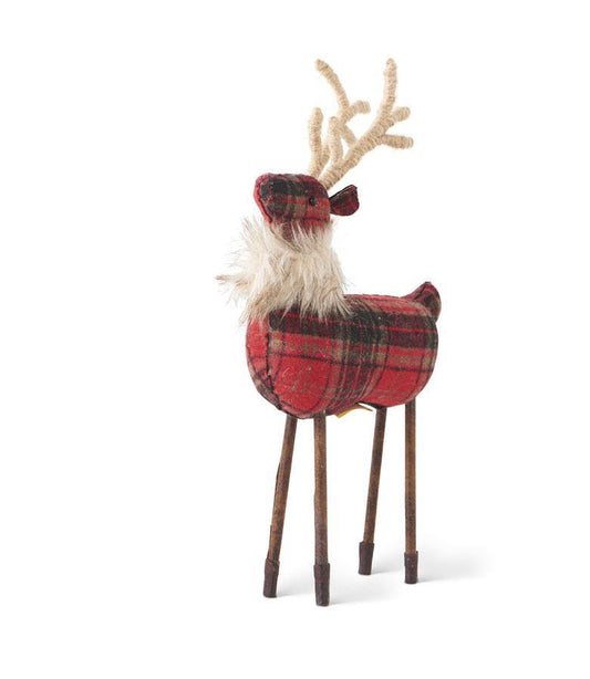 12 " Red Plaid Reindeer