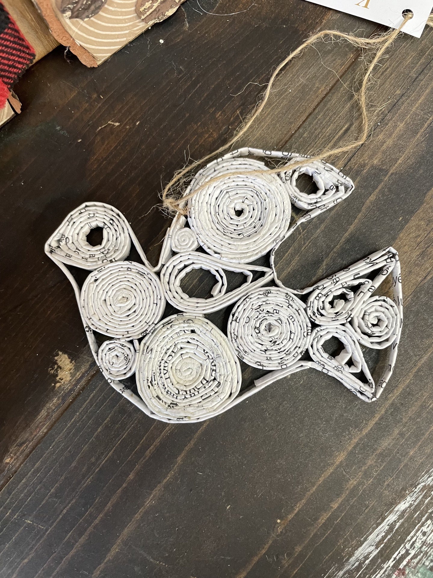 Orn Dove Heart Recycled Mag