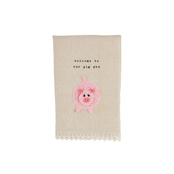 Pig Pen Farm Crochet Towel
