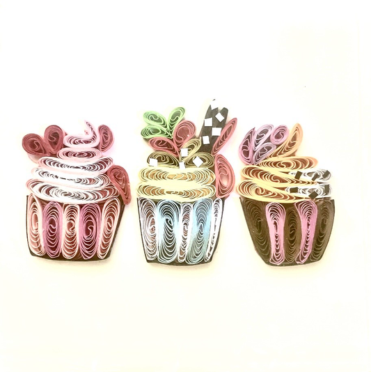 Handmade Quilling Cards 3 Cupcakes