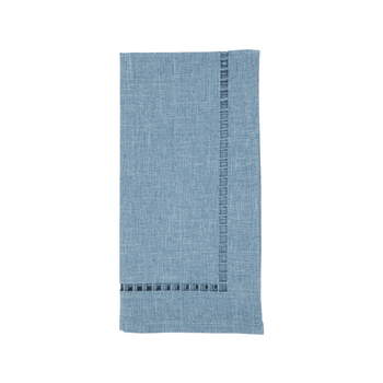 Laser-Cut Hemstitch Runner Denim 14x72