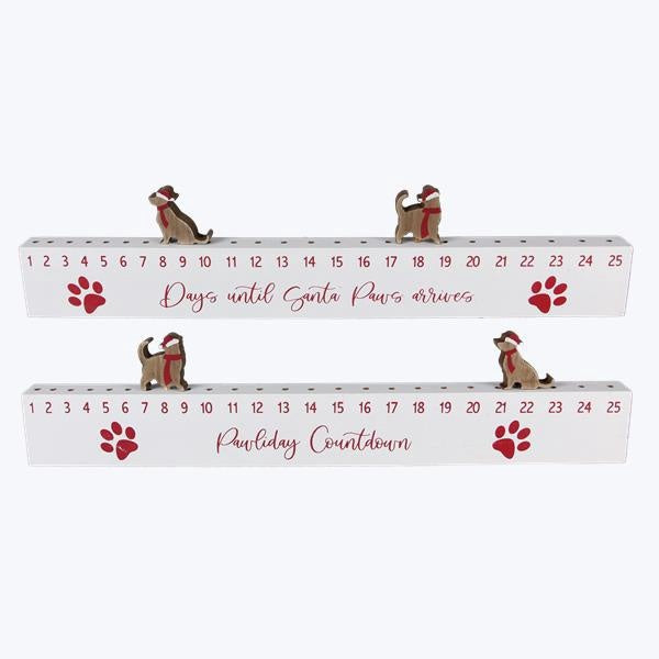 Wood Pet Christmas Holiday Countdown Calendar