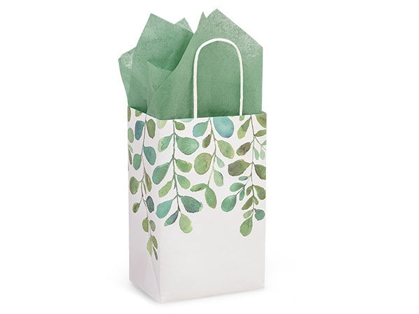 Watercolor Greenery Gift Bag 5.25x8.25