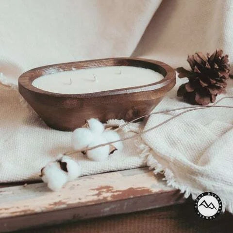 3 Wick Dough Bowl-Natural-Sweet Vanilla Cinnamon