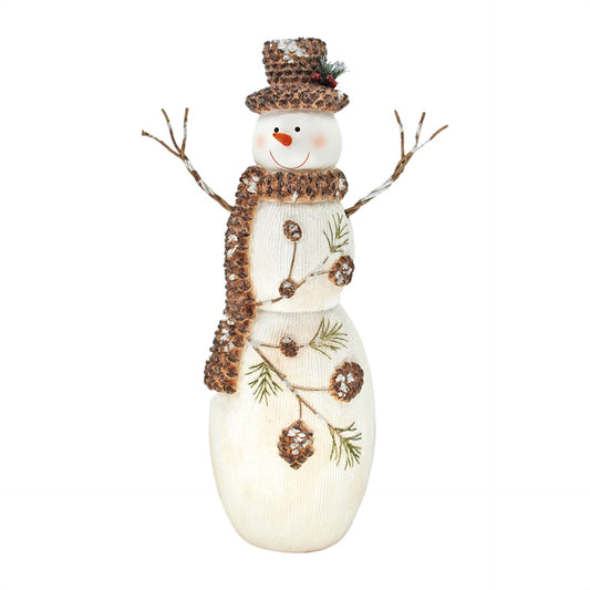 Lg Resin Woodland Pines Snowman