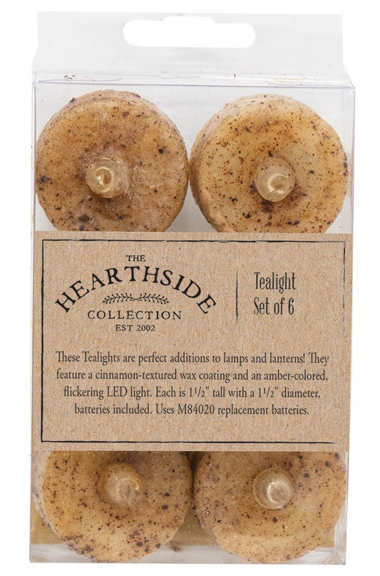 6 Pkg Burnt Ivory LED Tealights