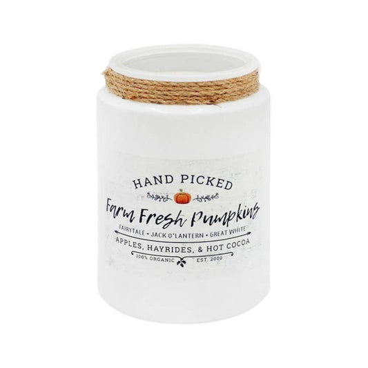 Farm Fresh Pumpkins Glass Jar