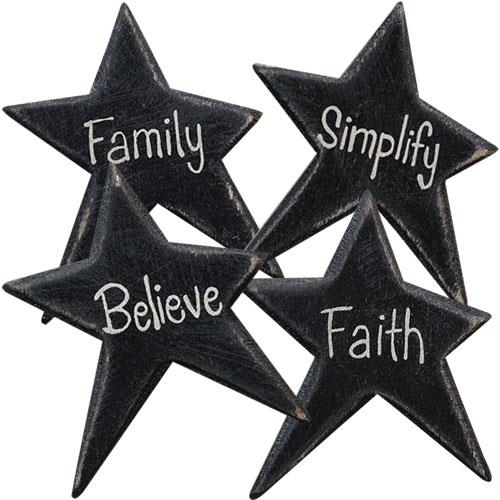 Black Star Word Magnets / 'Family'