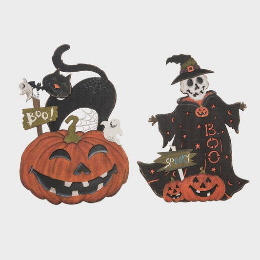 Plywood Spooky Decor / Cat on Pumpkin
