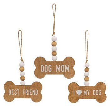 Dog Mom Beaded Bone / 'Dog Mom'