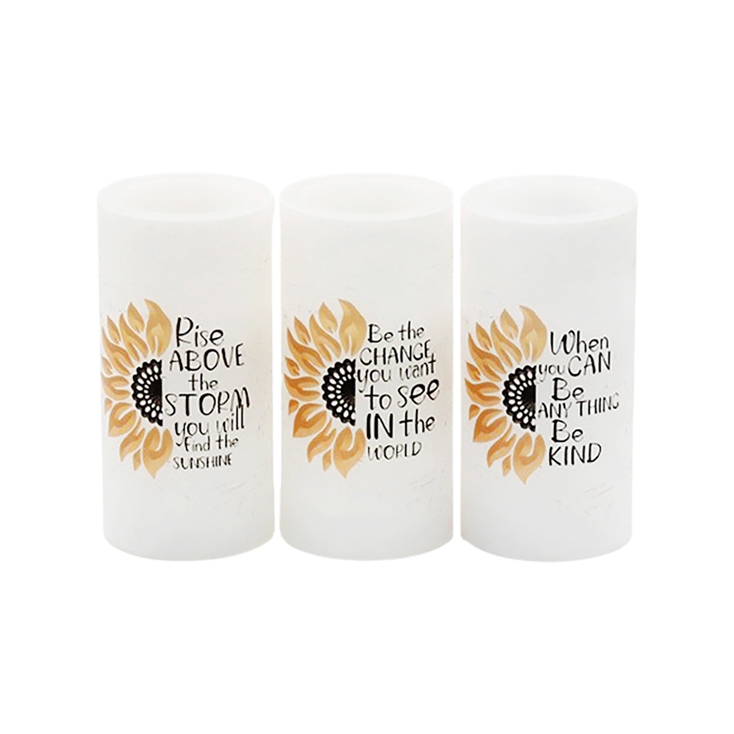 Sunflower LED Pillars 3x6 / 'Be the CHANGE you want to see IN the world'