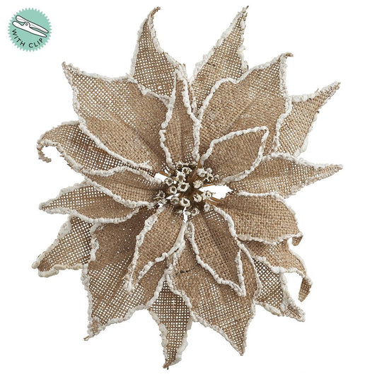 10"GL.POINSETTIA WITH CLIP BR