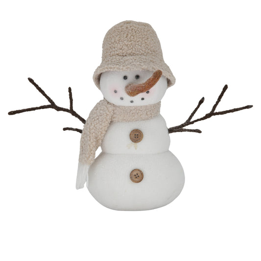 Tan Hat and Scarf Plush Snowman