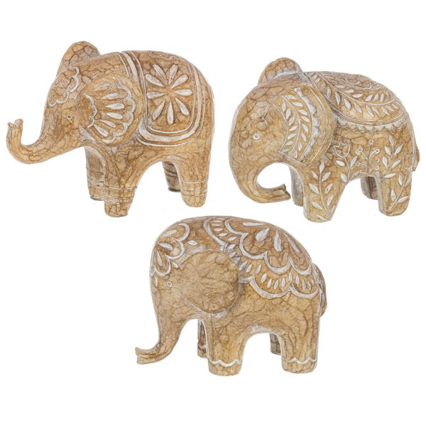 Global Elephant Fig 3-Asst Resin