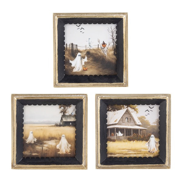 Haunted Landscape w/ Ghosts Wall Decor 5x5