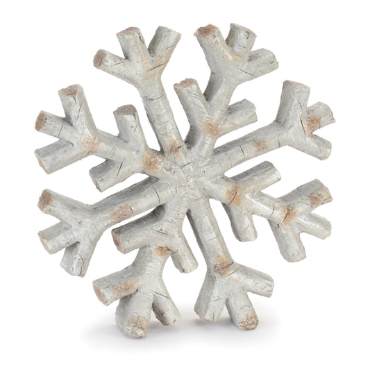 Birch-Look Snowflake 7.25"H Resin