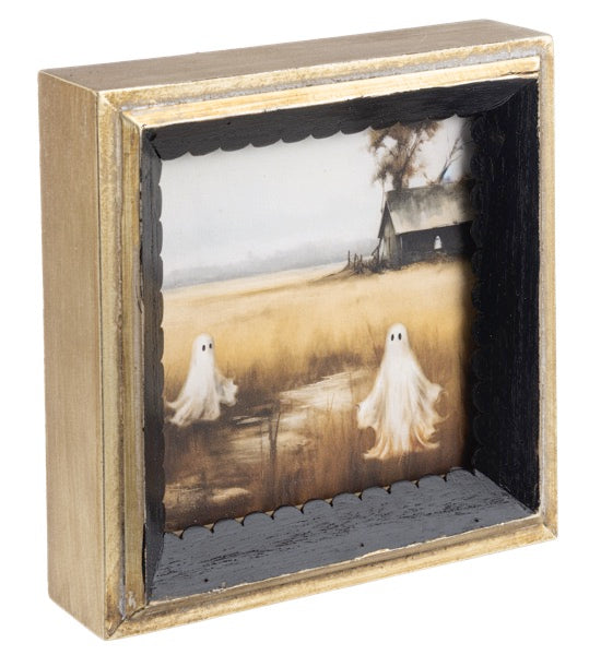 Haunted Landscape w/ Ghosts Wall Decor 5x5