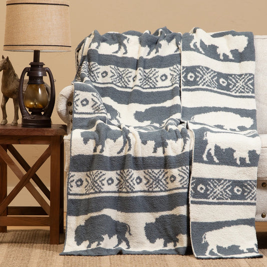 Buffalo Slate Stretchy Throw
