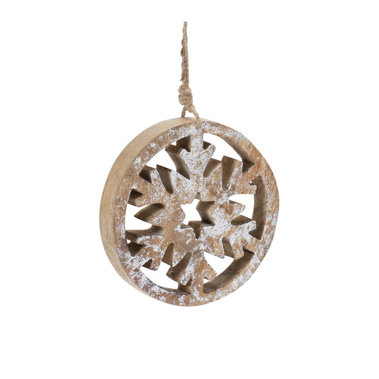 Snowflake Ornament 6"H Wood