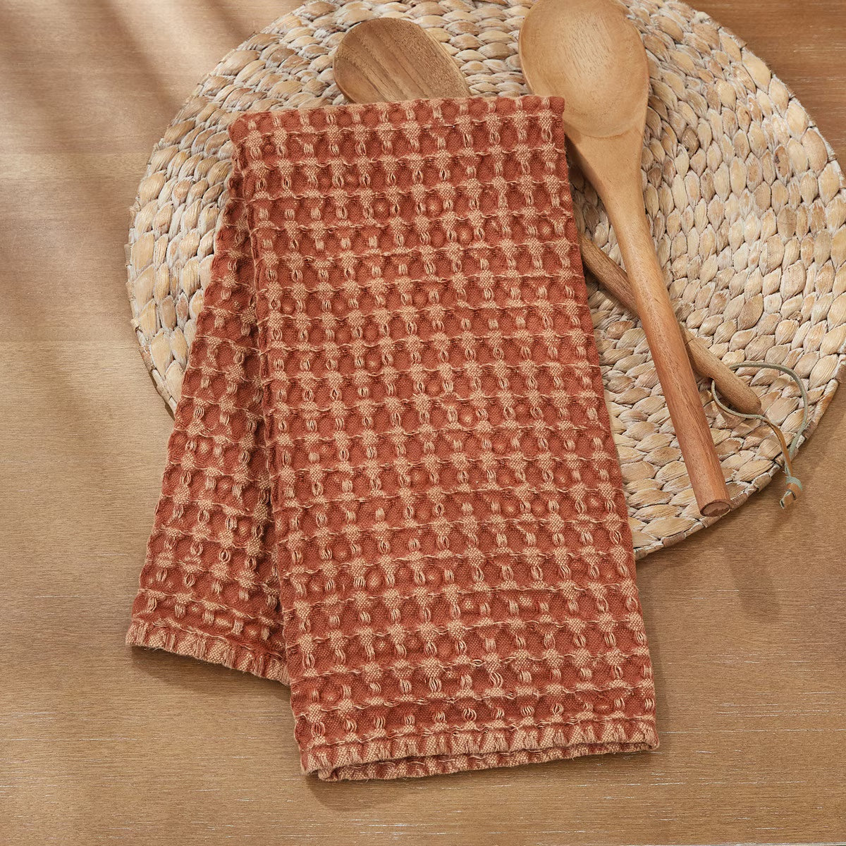 Waffle Weave Towel-Terracotta