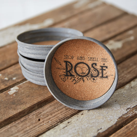 Set of Four Mason Jar Lid Coaster