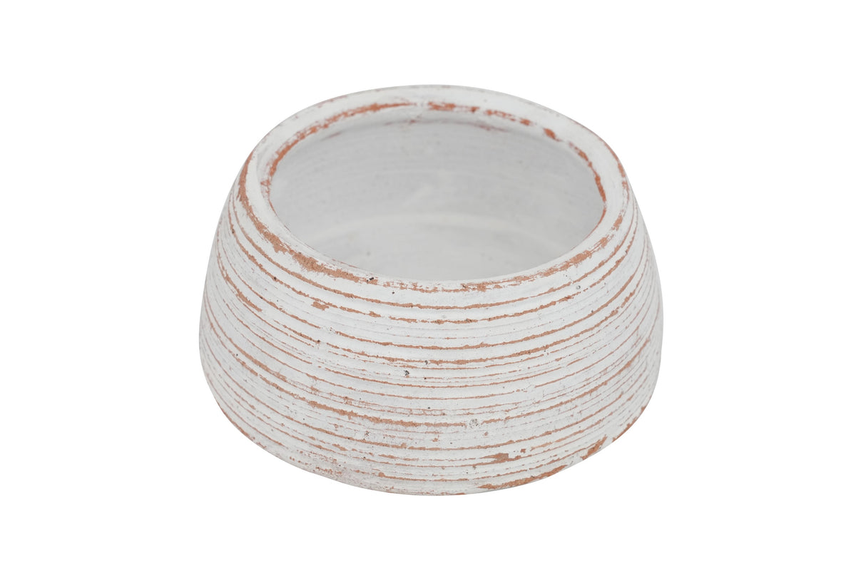 Hiveya Candle Vessel White Clay 6x3