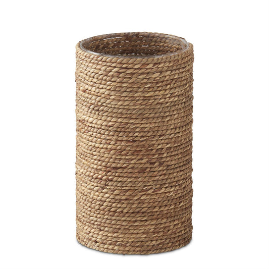 7.75" Jute Wrapped Glass Candle Slip Cover