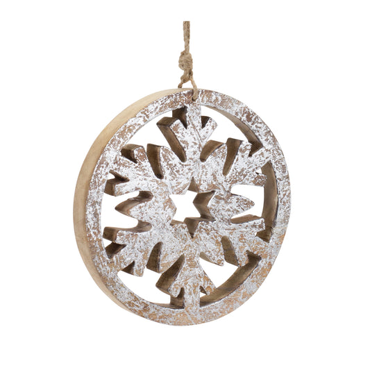 Snowflake Ornament 8"H Wood